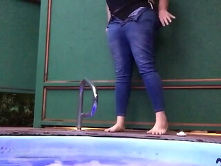 Solo Hot Tub Fun with Christi Cream Cake