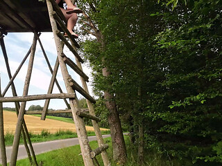Xxl Pissing From Above in the Forest