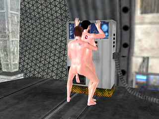 Animated 3D Gay Cartoon Porn - Standing Fuck to Floor Riding in Space Station