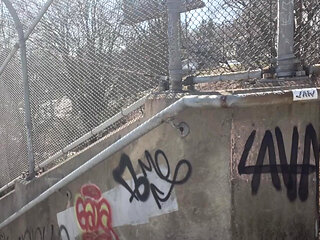 Walking Around Naked Fucking My Pussy with Vibrator on a Public Fly Over Bridge