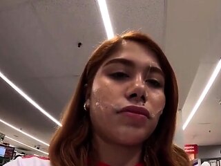 German Redhead Teen fuck outdoor with older men