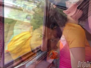 Dazzling brunette MILF gets BBC on the train