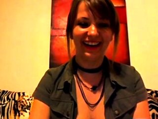 Brunette Webcam Girl Goes Bra-less and Bares All