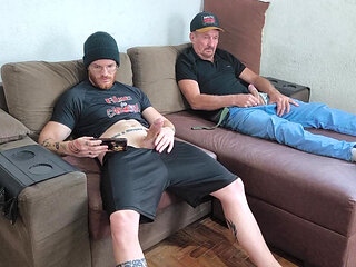 Stepfather Jerking off with His Stepson
