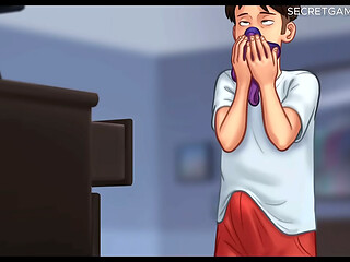 Stepson CUMMING all over Stepmom'_s PANTIES - Summertime Saga Developed By DarkCookie