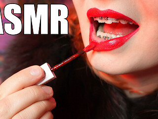 Red lipstick fetish and fur