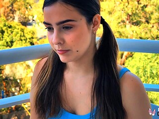 Violet Dawns Perky Tits Bounce While She Rides Alex Jetts Cock Outdoors in Wild Te