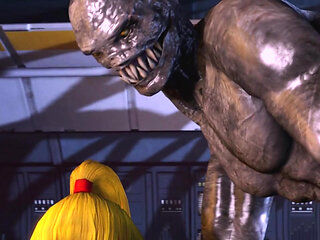 Pretty girl gets her asshole trained by a huge monster dick