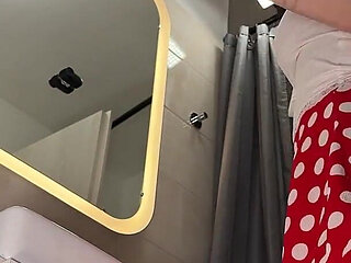 Hot Sexy Long Legs Blonde Takes Her Lace Panties off Under Her Skirt to Show Tight Pussy and Big Ass