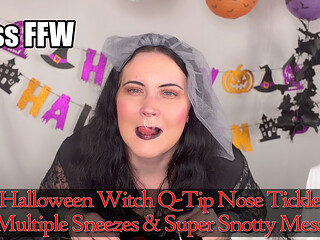Halloween Witch Q-tip Nose Tickle Multiple Sneezes Super Snotty Mess