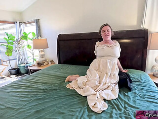 Stepmom begs stepson to creampie her pussy so she can get pregnant