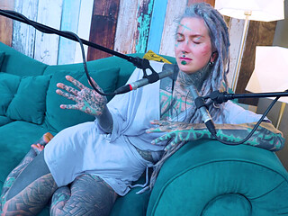 I talk about Z - zeal - ASMR podcast SFW talking goth skinny girl dreadlocks tattoo model inked girl