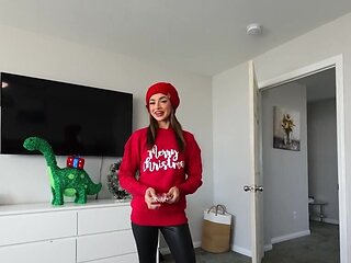 Christmas tree fucking session with a good-looking teen