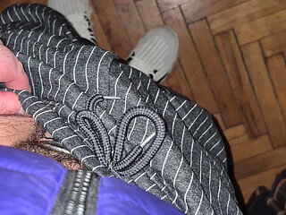 Big and thick Bulgarian dick gets hard and squirts a huge amount of cum in an old attic warehouse