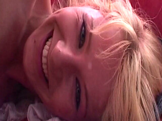 Blonde Fucks Herself with Pink and Purple Dildos
