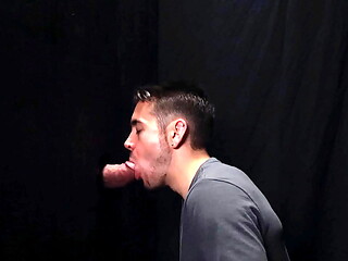 Stepson Sucks His Stepdad'_s Cock at The Glory Hole - Myfamilydick